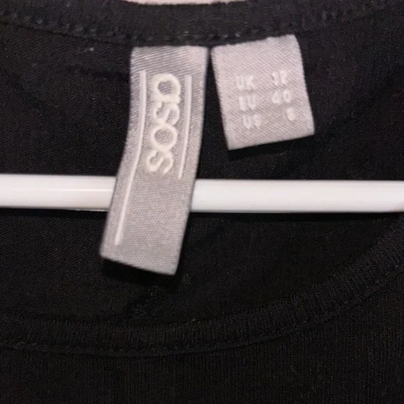 New SUPER Sexy ASOS Black Super Soft Slit Black Sexy Casual Mini Dress - Picture 8 of 12